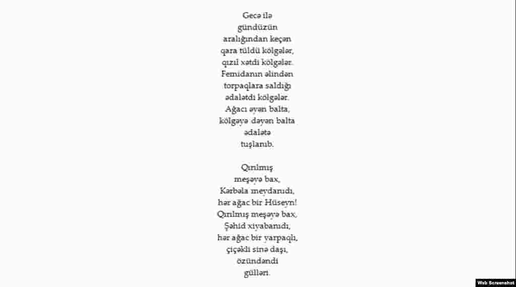 Azerbaijan - Poem by Azeri poet Asad Jahangir