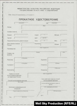 Копия прокатного удостоверения фильма "Варя".