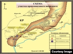 Карта спорных территорий в баткенской области Киргизии